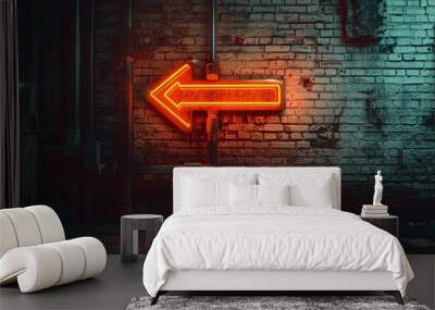 Upon spotting the arrow sign, it's a cue to accelerate! There's an illuminating light trailing behind you, signaling the need for swifter movement to evade any looming threat.background.web.wallpapers Wall mural