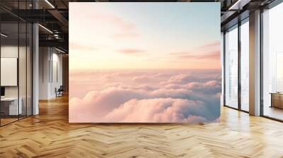 Create a picturesque cloudy sky with wispy, high-altitude clouds and a subtle gradient of colors, providing a calm and beautiful backdrop Wall mural