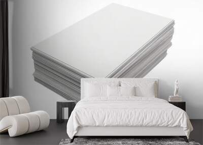 A stack of white paper is on a white background, illustrations, clipart, isolated on a transparent background. Wall mural