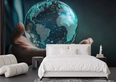 Global Connection in Hand. Wall mural