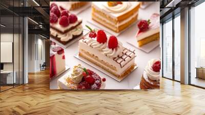 confectionery, cakes, pastries with cream and marzipan Wall mural