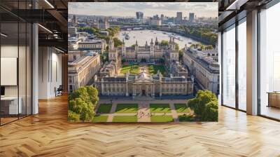 Take an aerial tour of renowned universities and colleges, including the campuses of University College London, College, and Imperial College. Wall mural