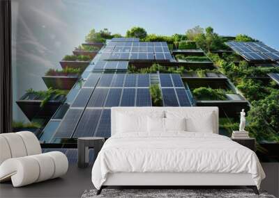 Technological advancements improving energy efficiency in real estate buildings. Wall mural