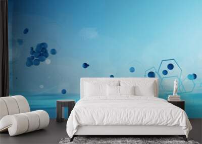 Blue Science and Technology Abstract Background Wall mural