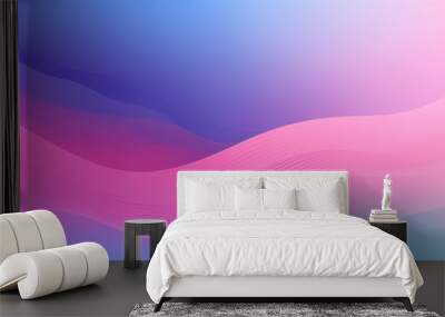 Bright Pink And Blue Gradient Abstract Wave Background Wall mural