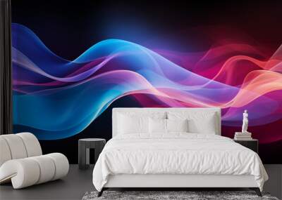 Colorful Fluid Lines Background with Neon Glow Wall mural