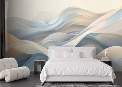 A serene abstract design featuring soft curves and muted colors Wall mural