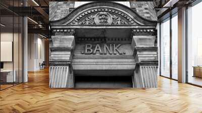 Bank Doorway Sign Wall mural