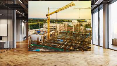 construction site with cranes Wall mural