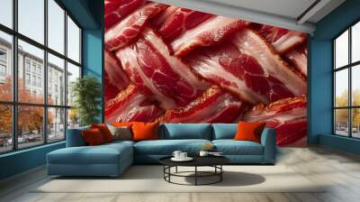 raw bacon braid texture Wall mural