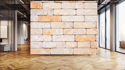 wall of white brick. modern masonry background. decorative pattern Wall mural