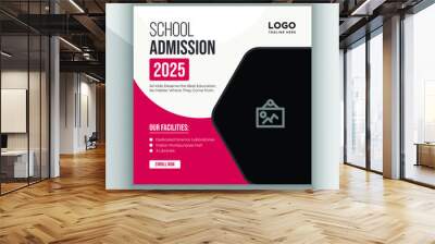 School admission social media banner template Wall mural