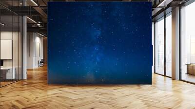 Adventurous man watching the stars on a beach at night.  Wall mural