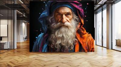 Illustration of Leonardo Da Vinci, famous Italian painter Wall mural