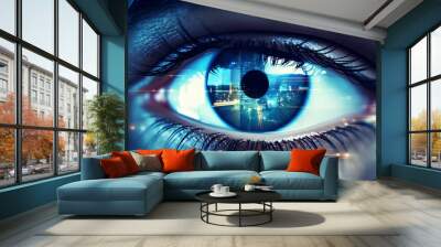 Modern technology, cameras, facial recognition that makes us feel like we are being watched all the time Wall mural