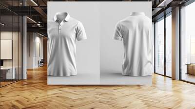 Blank white polo shirt mockup for displaying logos or brand names Wall mural