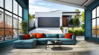 Exterior front facade of new modern Australian style home, residential architecture Wall mural