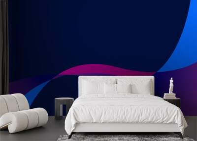 simple wavy abstract background. blue, pink, purple Wall mural