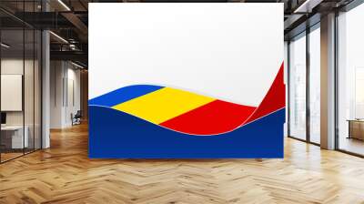 wavy romania flag vector background with copy space for text. romania national day Wall mural