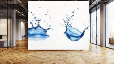 Four Water Splashes on a White Background Wall mural