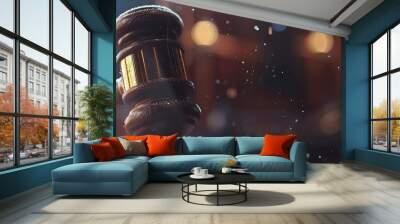 Legal law concept image gavel bokeh background. law and authority lawyer concept. Wall mural