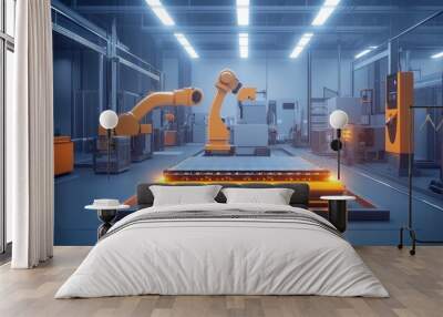 Robotic Arms in a Modern Factory Setting Wall mural