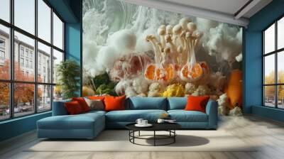 Still Life with Vegetables and White Smoke Wall mural