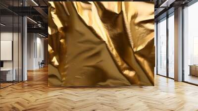 Crumpled gold foil background  Wall mural