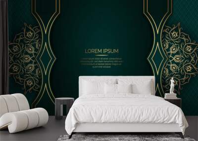 luxury background with golden mandala ornament Wall mural