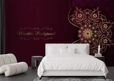 luxury background with golden mandala ornament Wall mural