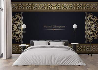 luxury background with golden mandala ornament Wall mural