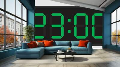 Vector flat illustration of a digital clock Wall mural