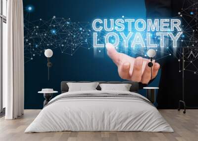 Businessman showing Customer Loyalty. Customer Loyalty concept Wall mural