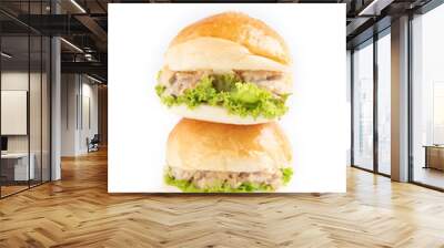 tuna burger isolated on white background Wall mural