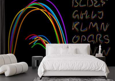 optical fiber alphabet Wall mural