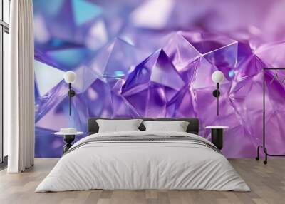 Close-up of shiny, iridescent purple and blue crystal formations. Wall mural