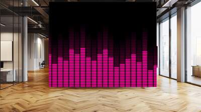 Graphics of music equalizer on black background Wall mural