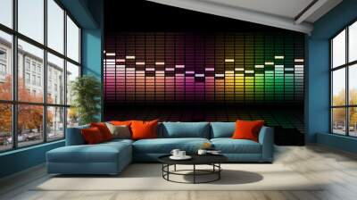 Graphics of music equalizer on black background Wall mural