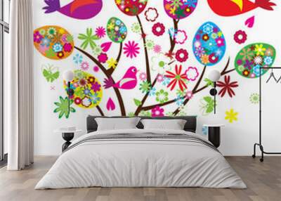 vector easter tree Wall mural