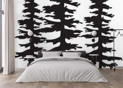 vector pine trees Wall mural