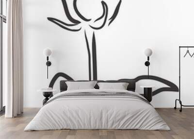 Vector rose silhouette Wall mural