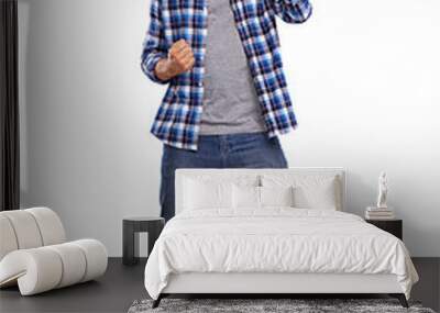 studio shot of an enthusiastic and handsome man Isolated on a PNG background. Wall mural