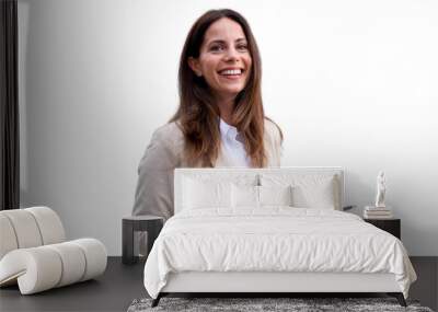 Young businesswoman working on a tablet Wall mural