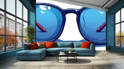 A minimalist vector of a pair of glasses. Wall mural