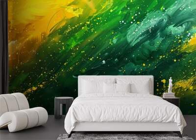 Brazilian Flag Tech Wallpaper Wall mural