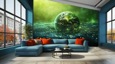 Green tech, sustainable development goals background Wall mural