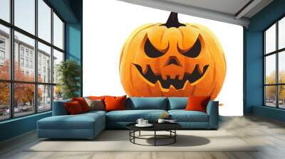 Pumpkin with a scary face. Vector flat isolated. Wall mural