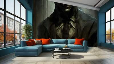 Boogeyman monster in suit. Wall mural