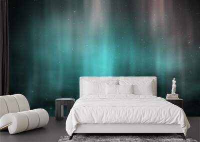 illustration of the northern lights aurora in the sky Wall mural