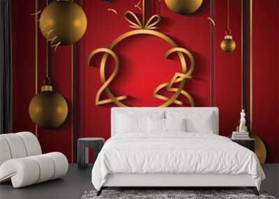 2025 Happy New Year background for your seasonal invitations, festive posters, greetings cards. Wall mural